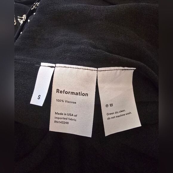 Reformation Carina Wrapping Midi Dress Black And White Size Small - Picture 4 of 13